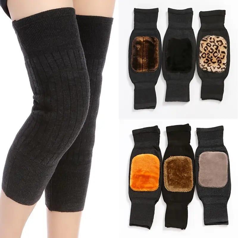 Thermal Knee Warmers & Knee Support Sleeves – Winter Fleece Leg Warmers for Arthritis, Joint Pain & Cold Protection (1 Pair)