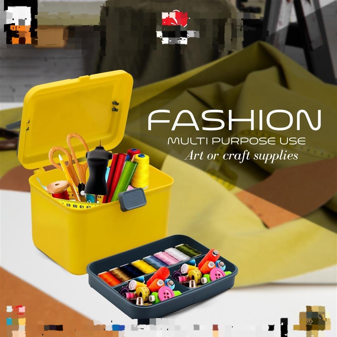 Multi-Purpose Sewing & Craft Storage Box | Portable Organizer Case for Threads, Needles & Accessories