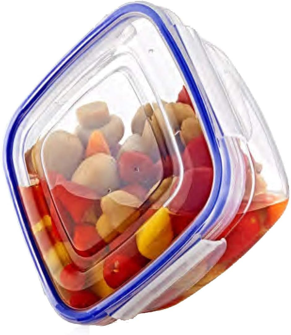 Superio Food Storage Containers, Airtight Leak Proof Meal Prep Containers, Microwave and freezer safe, BPA-free Plastic, Set of 3,