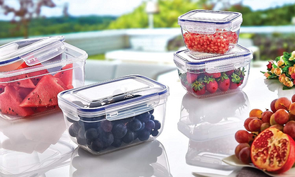 Superio Food Storage Containers, Airtight Leak Proof Meal Prep Containers, Microwave and freezer safe, BPA-free Plastic, Set of 3,