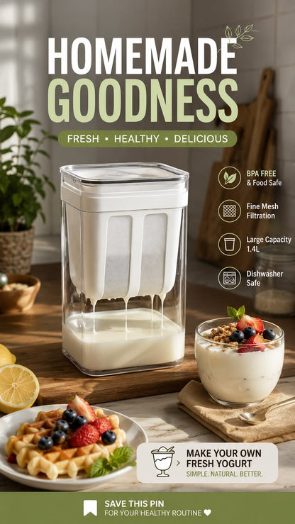 Multi-Purpose 1100ML Greek Yogurt Maker and Beverage Strainer