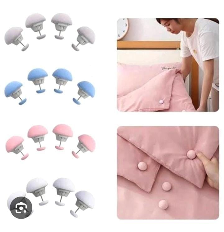 4PCS Mushroom Bed Sheet Holder Clips – No Slip Duvet & Quilt Fastener Set | Comforter Fixing Clips