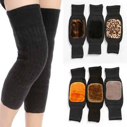Thermal Knee Warmers & Knee Support Sleeves – Winter Fleece Leg Warmers for Arthritis, Joint Pain & Cold Protection (1 Pair)
