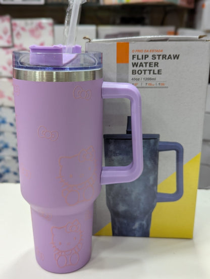 Hello Kitty 40oz Insulated Tumbler with Handle & Flip Straw – Lavender