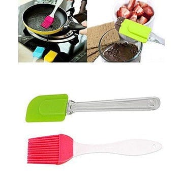 2-Piece Silicone Pastry Brush & Spatula Set – Heat Resistant Kitchen Baking Tools