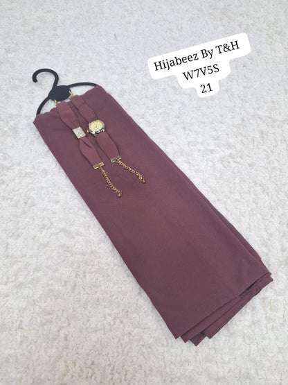 Premium  Chiffon Hijab with Elegant Wrist Watch & Bracelet Gift Set for Women