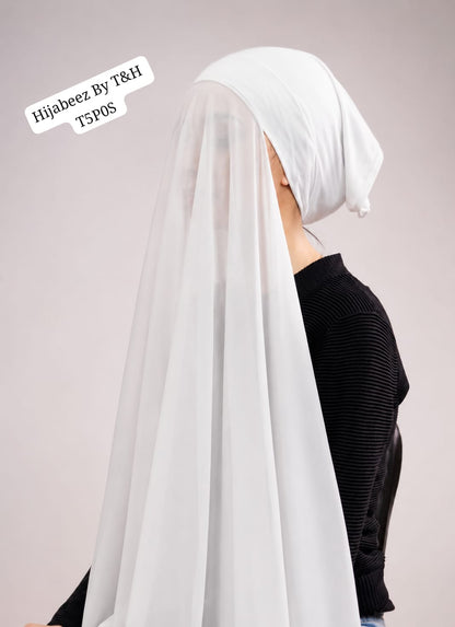 Premium  Chiffon Ready-to-Wear Hijab with Matching Bonnet Cap – Soft & Elegant Instant Hijab