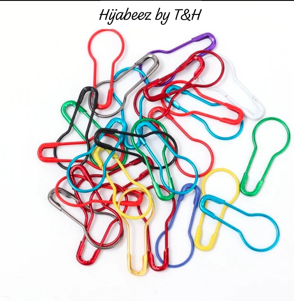 20 Pcs Colorful Hijab Pins Set – Premium Metal Hijab Clips | Scarf & Shawl Fasteners (Random Colors