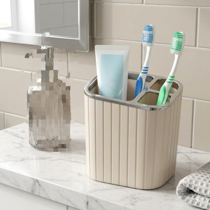 Luxury Toothbrush Holder & Bathroom Organizer – Elegant Countertop Storage Cup