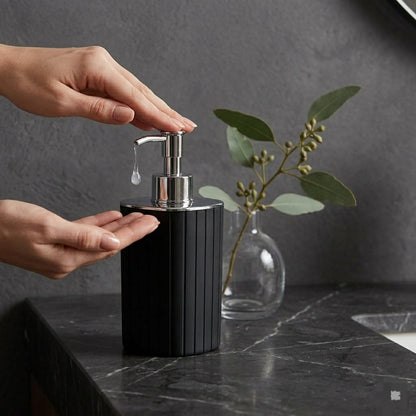 Premium Refillable Soap Dispenser – Modern Bathroom  Liquid Soap Pump (Black)