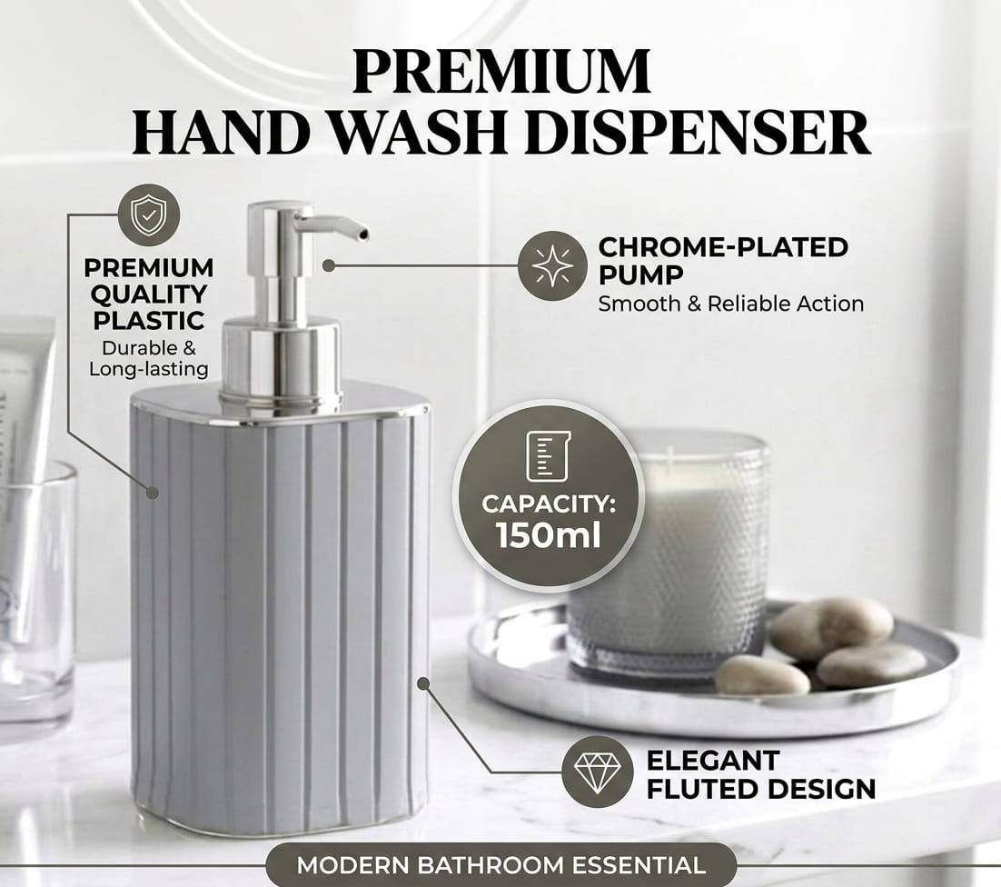 Premium Refillable Soap Dispenser – Modern Bathroom  Liquid Soap Pump (Black)