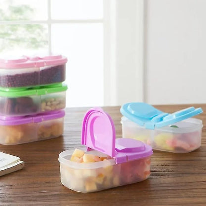 2-Compartment Portable Snack Storage Container with Dual Flip Lid – BPA-Free Food Storage Box for Fruits, Nuts & Snacks