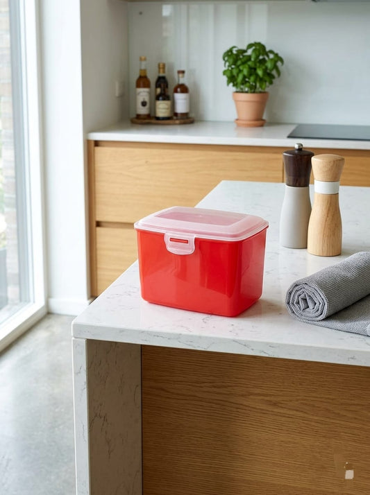 2-Compartment Spice Storage Container with Lid & Spoons | Multi-Purpose Kitchen Seasoning Box