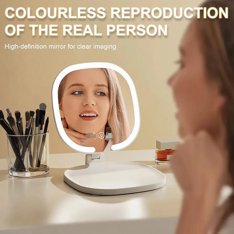 LED Makeup Mirror with Touch Sensor & Adjustable Stand