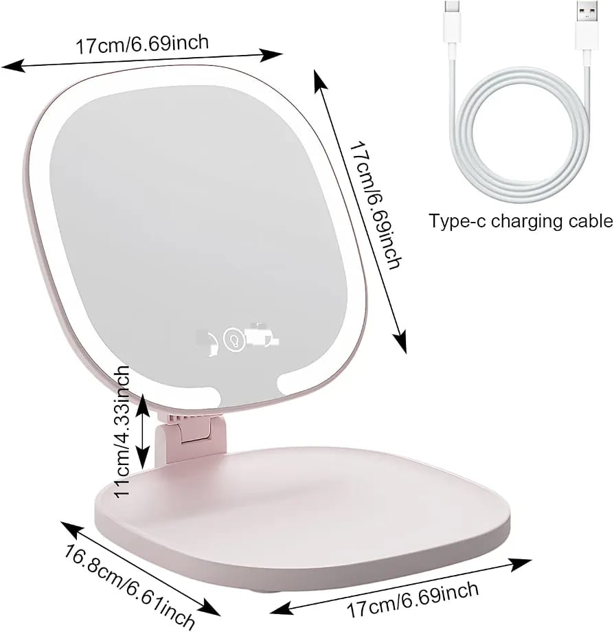 LED Makeup Mirror with Touch Sensor & Adjustable Stand