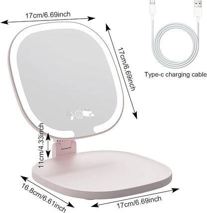 LED Makeup Mirror with Touch Sensor & Adjustable Stand