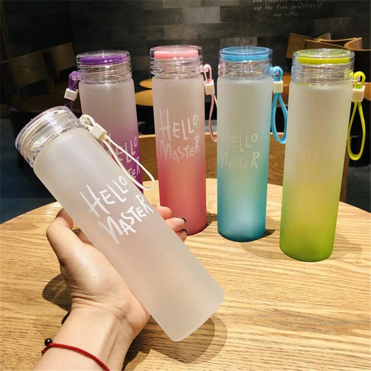 Stylish Frosted Gradient Water Bottle with Strap | Reusable Leak-Resistant Sports & Travel Bottle
