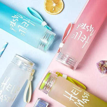 Stylish Frosted Gradient Water Bottle with Strap | Reusable Leak-Resistant Sports & Travel Bottle