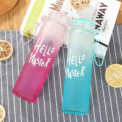 Stylish Frosted Gradient Water Bottle with Strap | Reusable Leak-Resistant Sports & Travel Bottle