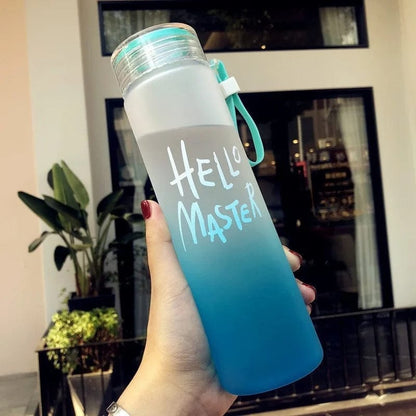 Stylish Frosted Gradient Water Bottle with Strap | Reusable Leak-Resistant Sports & Travel Bottle
