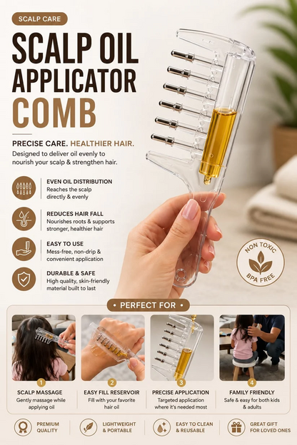 Scalp Oil Applicator Comb – Precision Hair Oiling Comb