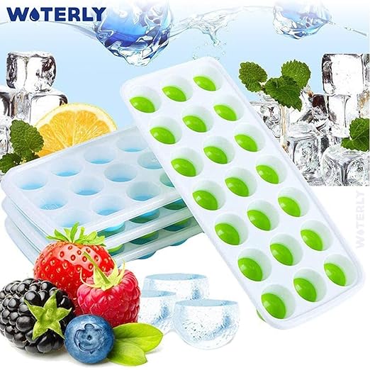 Round silicone 21 grids bottom ice cube tray