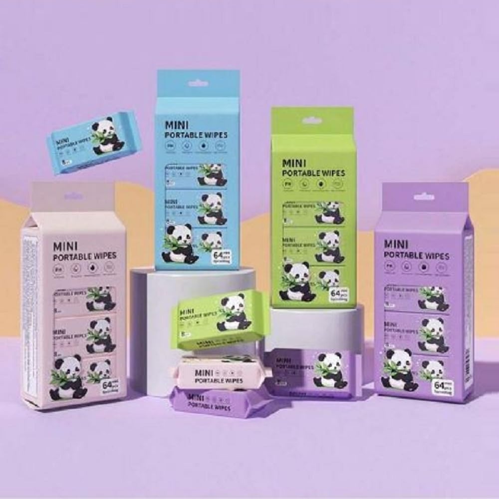 Mini Portable Wipes – Compact Travel & Daily Use Wipes | 64 Sheets