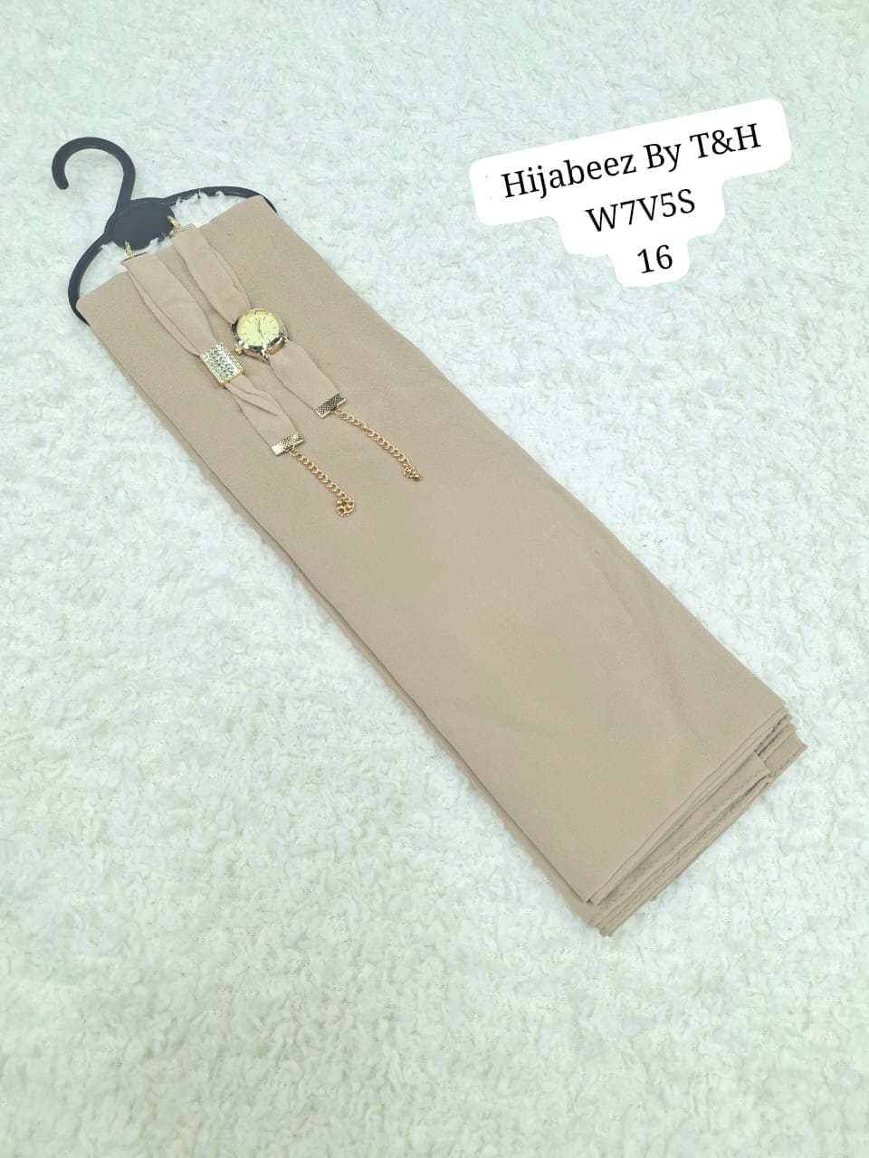 Premium  Chiffon Hijab with Elegant Wrist Watch & Bracelet Gift Set for Women