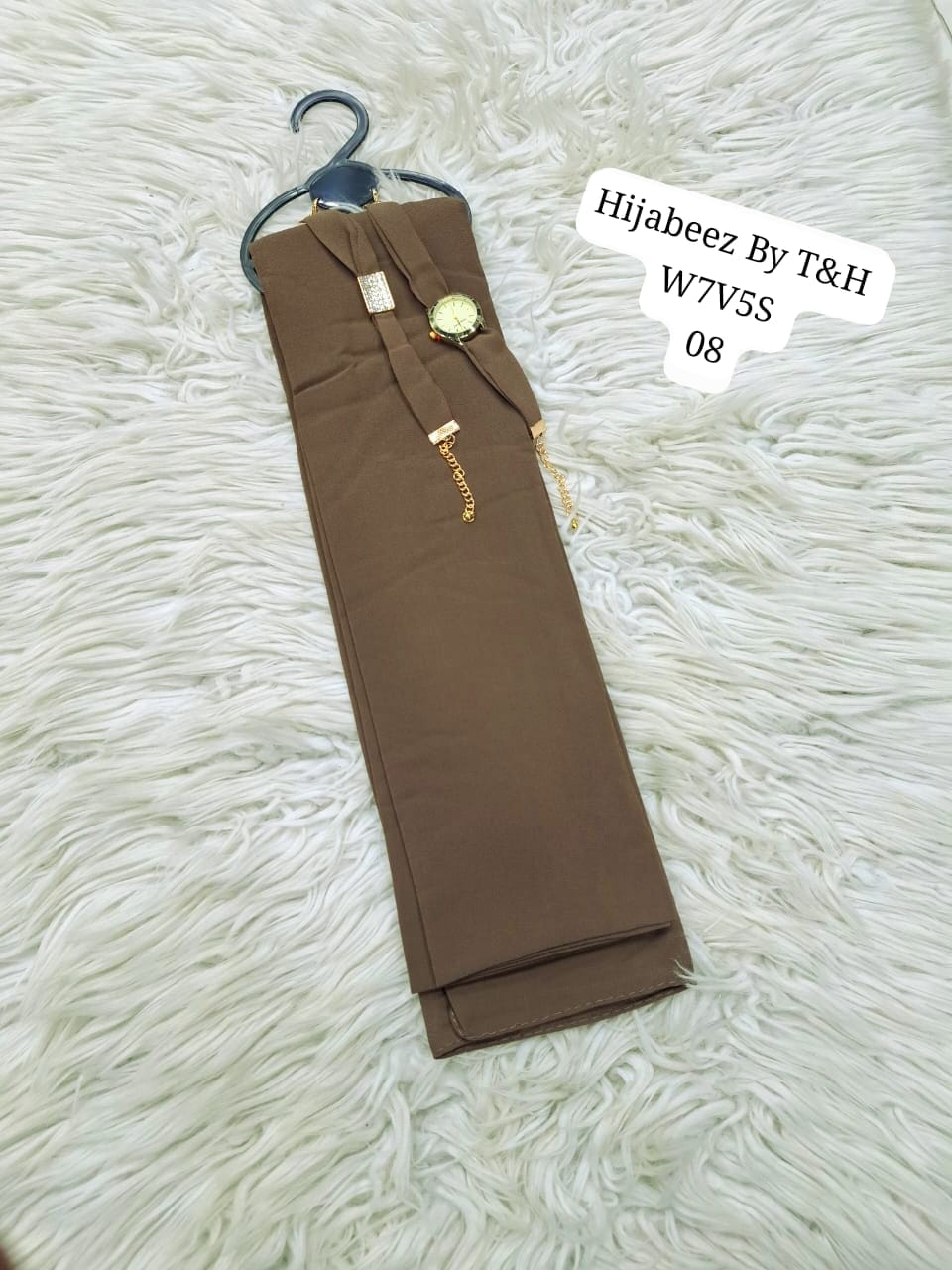 Premium  Chiffon Hijab with Elegant Wrist Watch & Bracelet Gift Set for Women