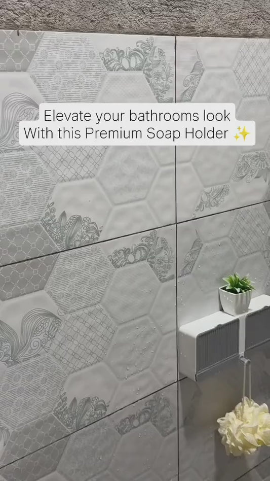 Wall Mounted Double Soap Holder with Drain Tray | Waterproof Self-Adhesive Soap Storage Box